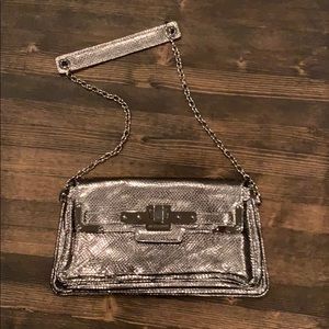 Beautiful Jill Stuart Python purse in silver